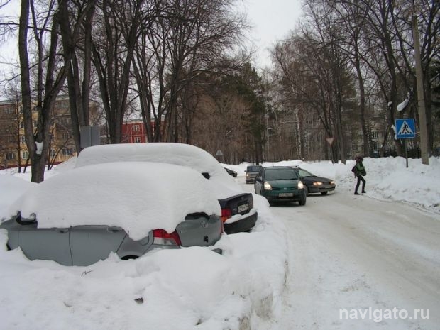 Район в сугробах