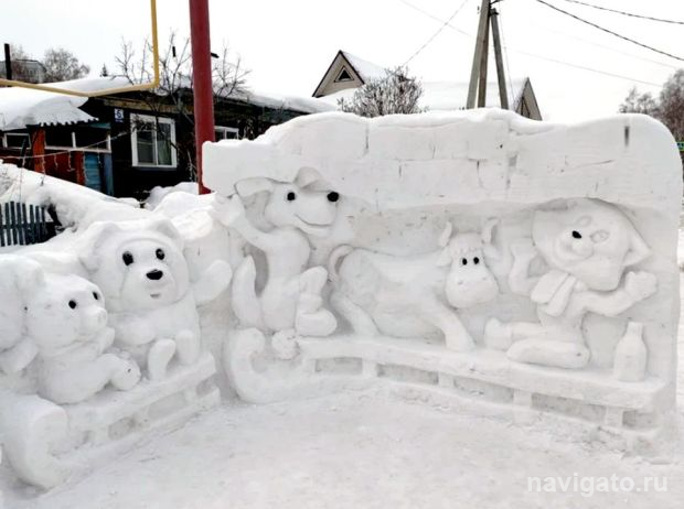 Снежные панно на Шлюзе