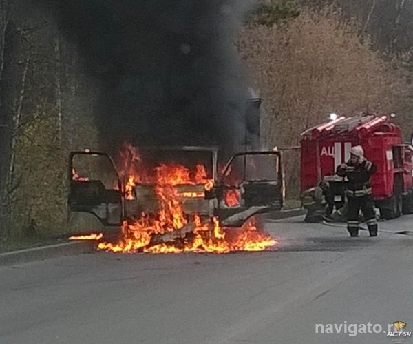 Грузовик сгорел в Советском районе