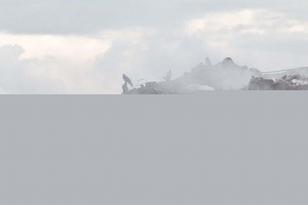 Горит свалка ТБО между Кольцово и Советским районом 