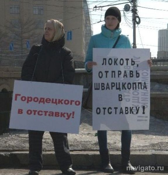 Пикет жителей района в Первомайском сквере
