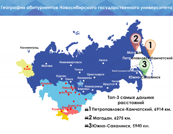 В НГУ изучили географию абитуриентов