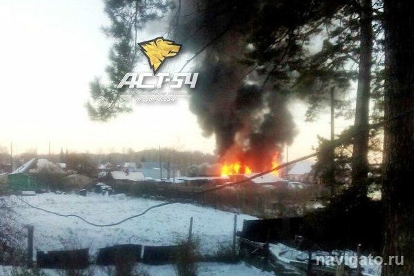 В Каинской заимке загорелся частный дом