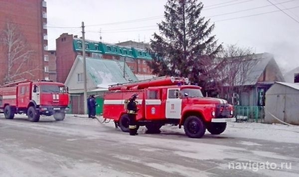 Пожар в частном доме в Бердске
