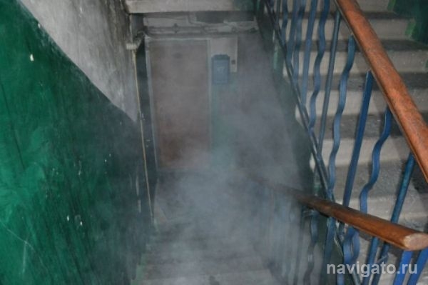 Пожар в девятиэтажке на Энгельса