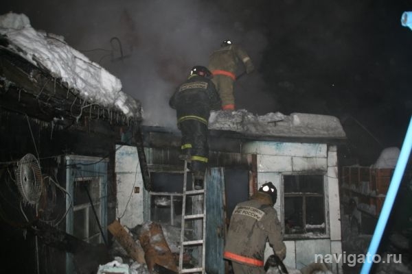 Горел частный дом в Нижней Ельцовке