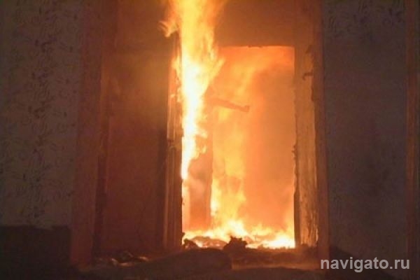 В бердской квартире сгорела дверь туалета