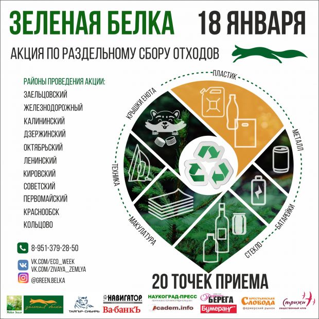 Приносите вторсырье: первую акцию «Зеленая белка» проведут 18 января