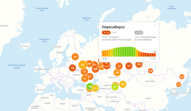Индекс самоизоляции Новосибирска падает