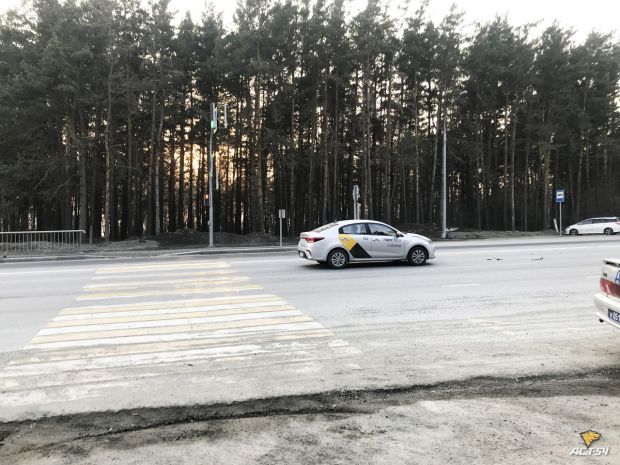 На пешеходном переходе на Вшивой горке таксист сбил мотоциклиста