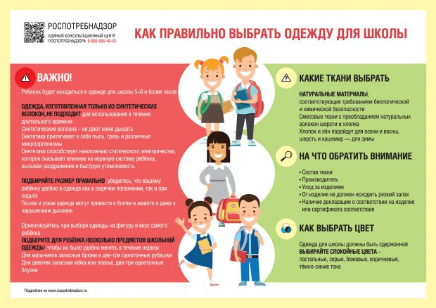 Роспотребнадзор напомнил родителям, как выбирать школьную форму