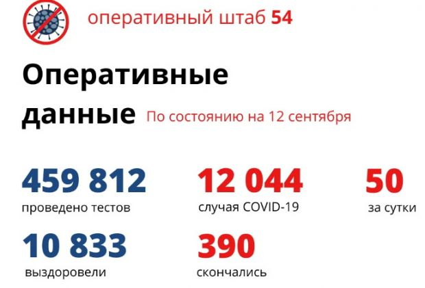 Плюс 50 за сутки: коронавирусом в Новосибирской области заболели 12044 человека