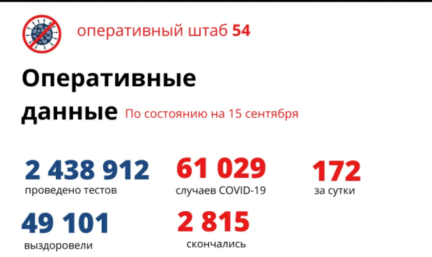 В Новосибирской области 172 жителя заболели коронавирусом за сутки