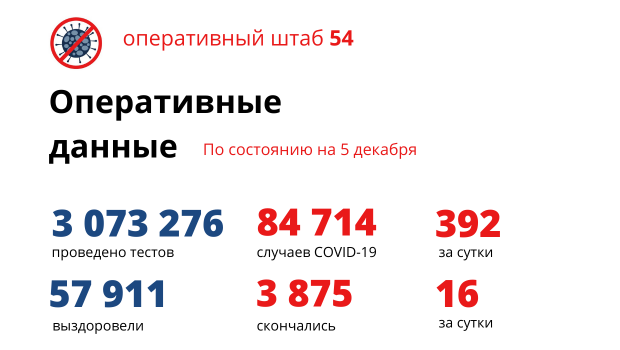 В Новосибирской области за сутки выявили 392 заболевших COVID-19