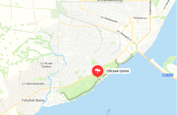 На «Яндекс.Картах» появилась Обская тропа